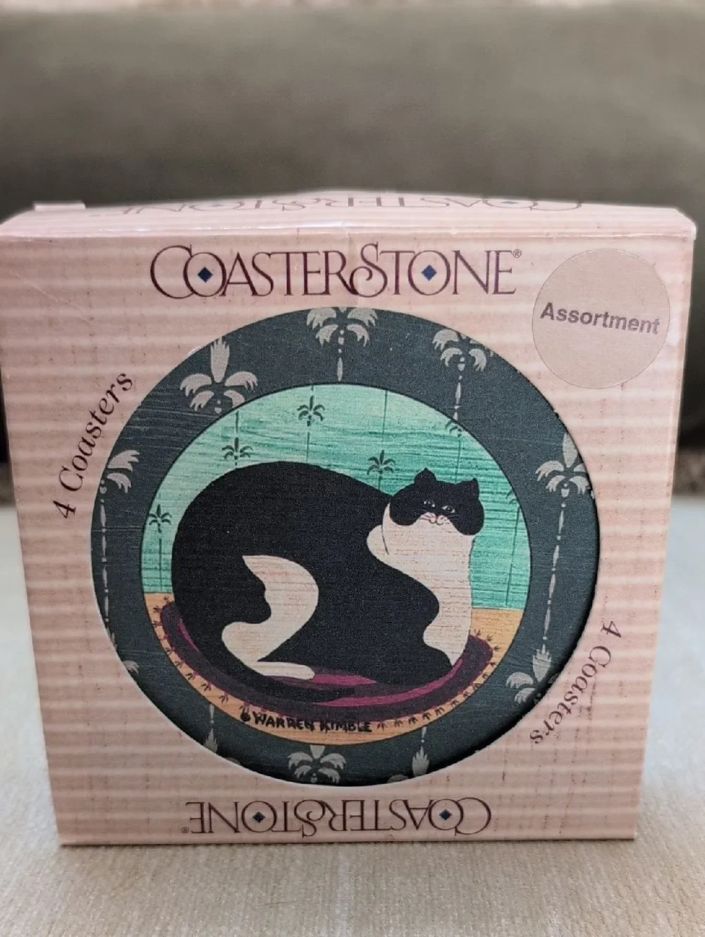 Vintage CoasterStone Warren Kimble Fat Cats Coasters Set of 4